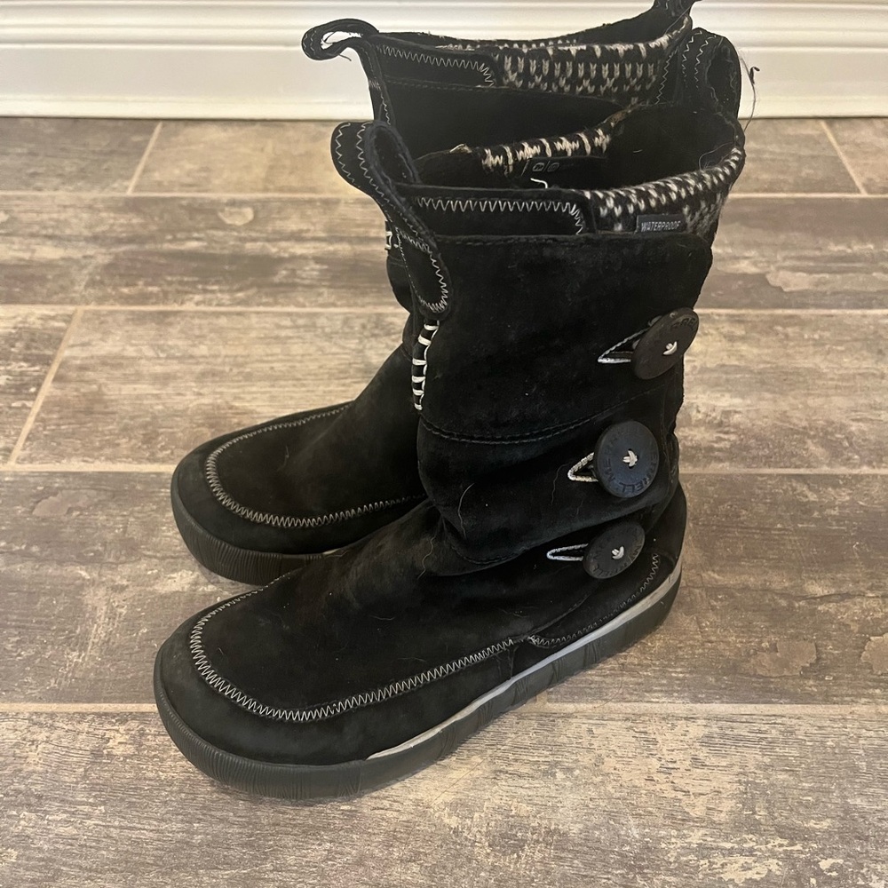Merrell Black Suede Winter Button-Accent Boots